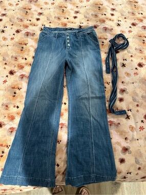 Hollister Medium Blue High-Rise Wide-Leg Overall size 11R